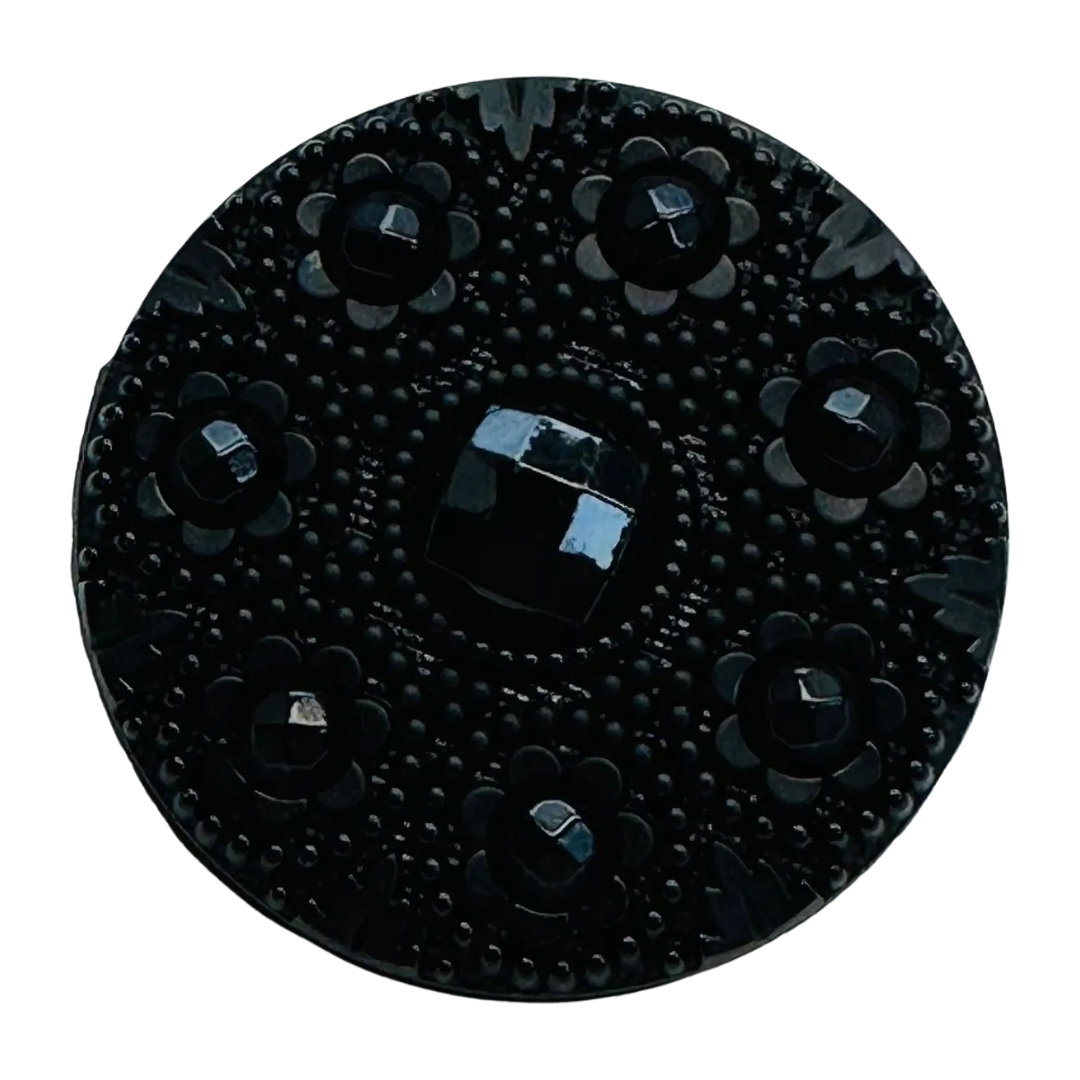 Black Buttons 25mm – Faceted Shank Coat & Cardigan Buttons