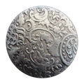 Antique Silver Metal Jacket Button 23mm – Subtle Ornate Scroll Design – Sold Individually
