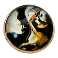 Black Gold Marble Glass & Metal Button – 22mm sold individually