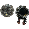 Crystal Button Covers – 23mm (36L, 7/8") – Silver Tone Rhinestone Cluster – Sold Individually