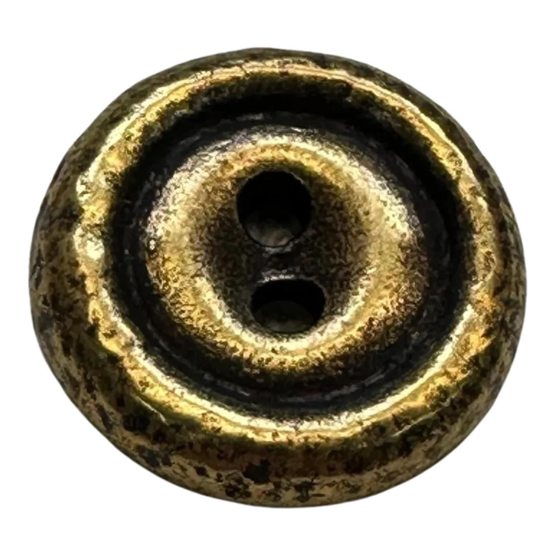 Jacket Blazer Button – Antique Gold Metal 17mm Two Hole Button