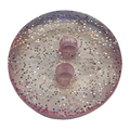 Pink button 12mm glitter finish sold individually