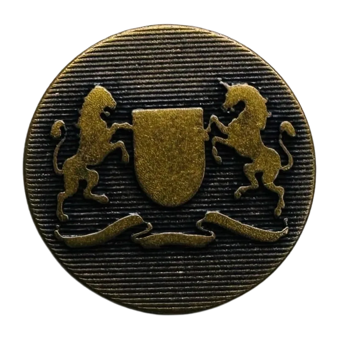 Blazer Buttons – Antique Brass Crest Design – 20mm – Sold Individually
