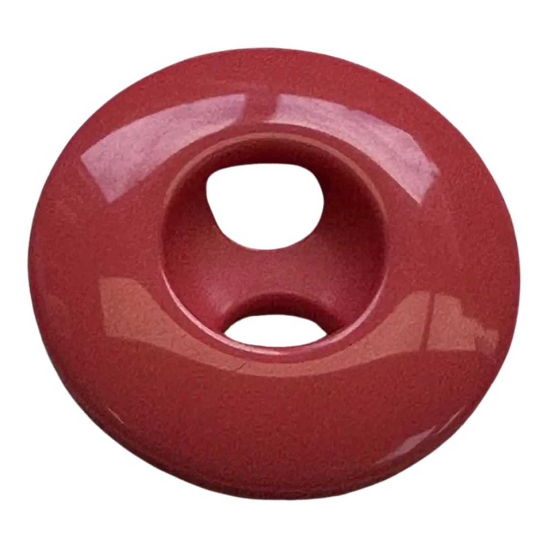 Hand Dyed Coral Red Button – 20mm sold individually