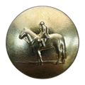 Gold Tone Equestrian Metal Button 20mm – Horse & Rider Design by Dill – Sold Individually