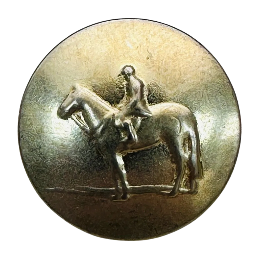 Gold Tone Equestrian Metal Button 20mm – Horse & Rider Design by Dill – Sold Individually