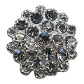 Rhinestone Button – 24mm – Silver Tone Metal Setting – Sparkly Crystal Style – Sold Individually