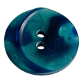 Blue button 23mm with jade green highlights sold individually