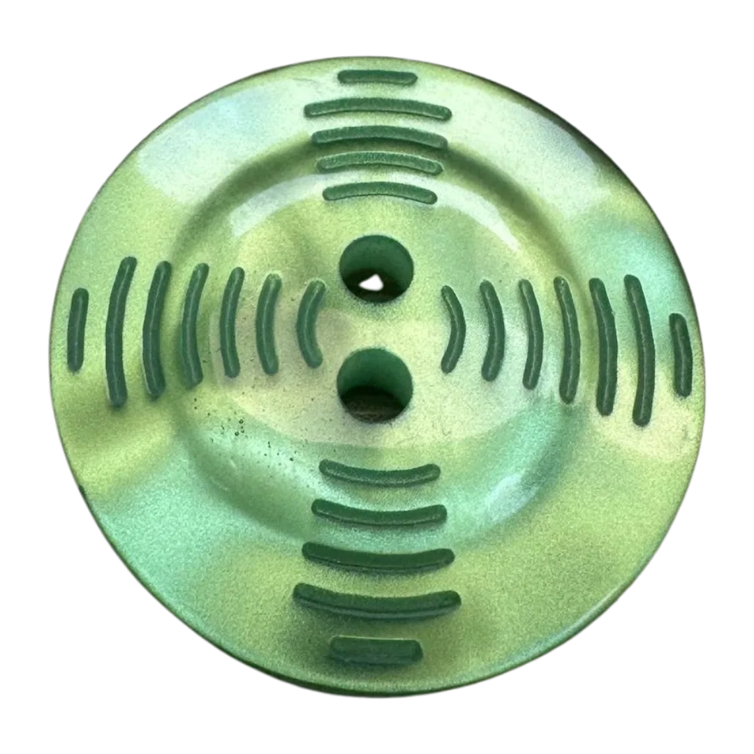 Hand Dyed Green Buttons 23mm – Textured Design – Sold Individually