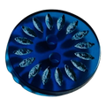 Royal blue button 15mm with cutwork detail sold individually