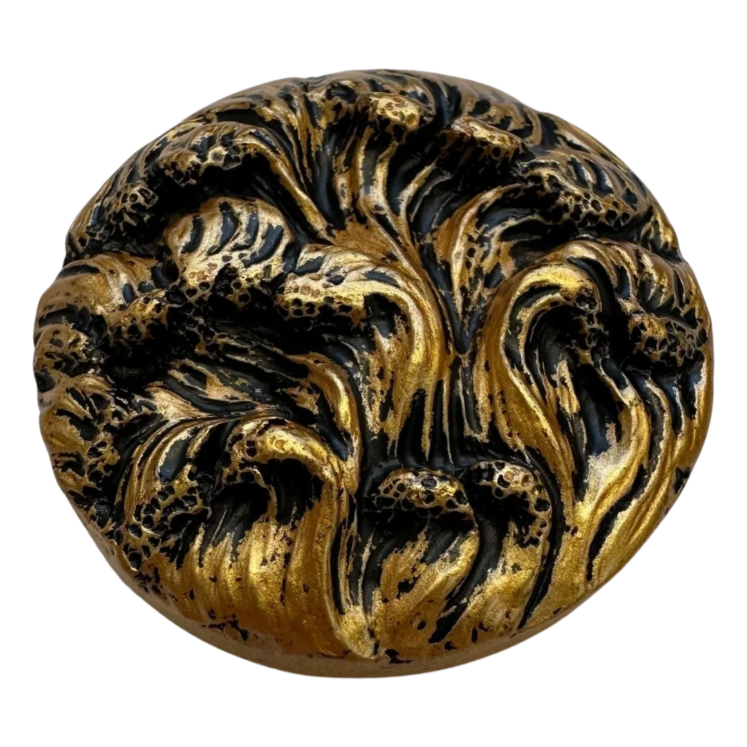 Gold Scroll Statement Button – 38mm Decorative Coat Button – Sold Individually
