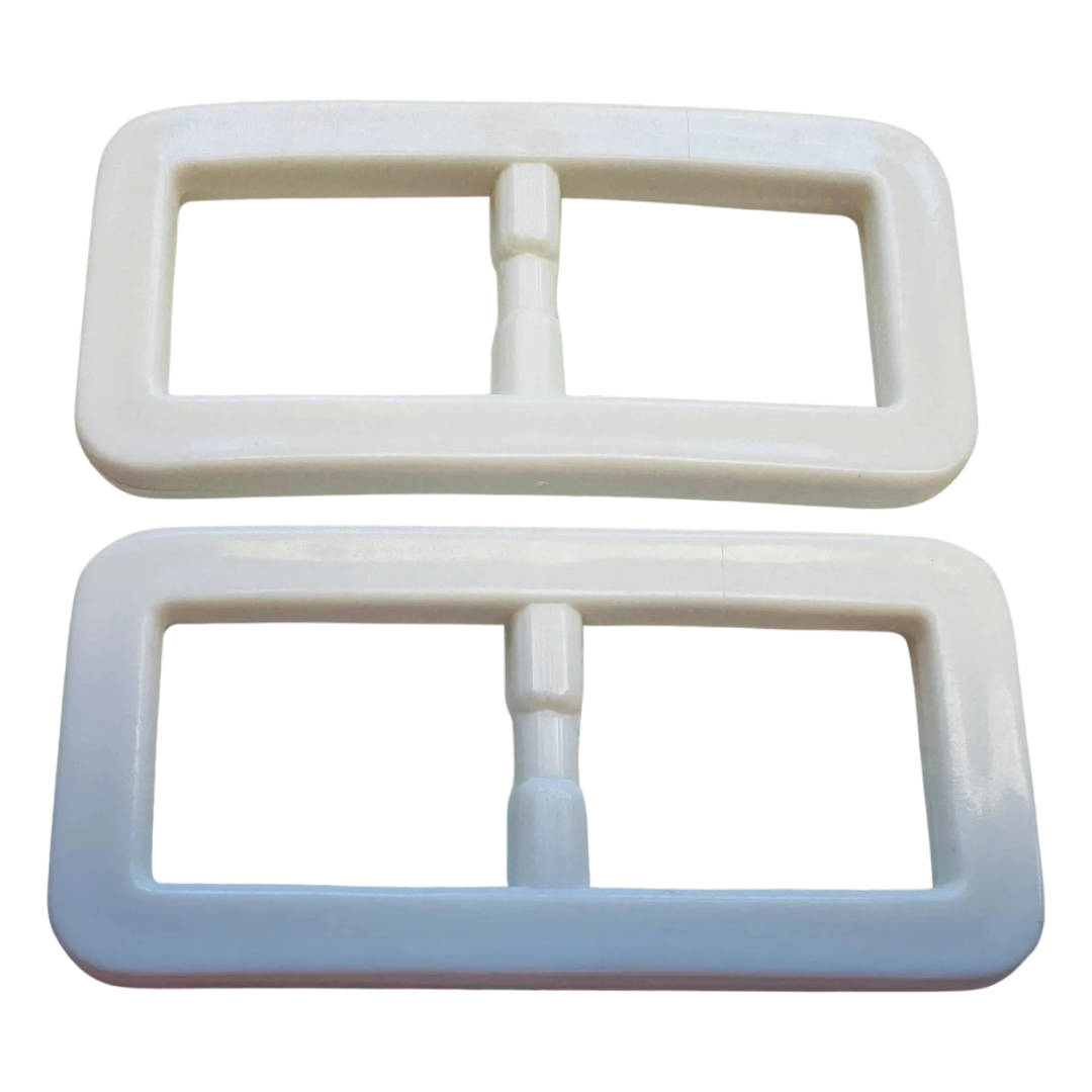 White Slide Buckles – 17mm Strap Width – Set of 2