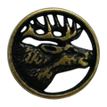 Stag Metal Button – 20mm – Aged Bronze Tone – Shank Button