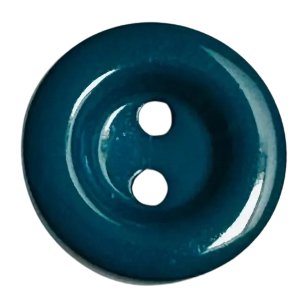 Teal button 15mm glossy finish sold individually
