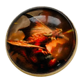 Dragon Button – 22mm Glass & Metal – Sold Individually