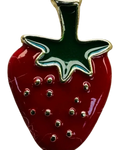 Strawberry Button – 23mm Metal & Enamel – Glossy Fruit Design – Sold Individually