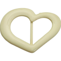 Cream slide buckle heart shaped to fit a belt 33mm