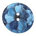 Blue Floral Button – 23mm – Soft Matt Finish – Sold Individually