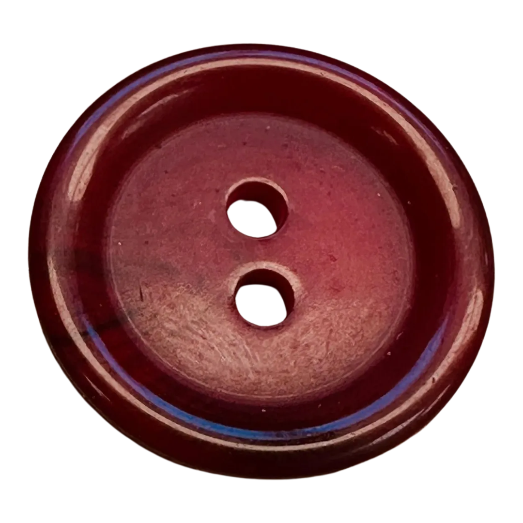 Deep red button 20mm with black detail sold individually