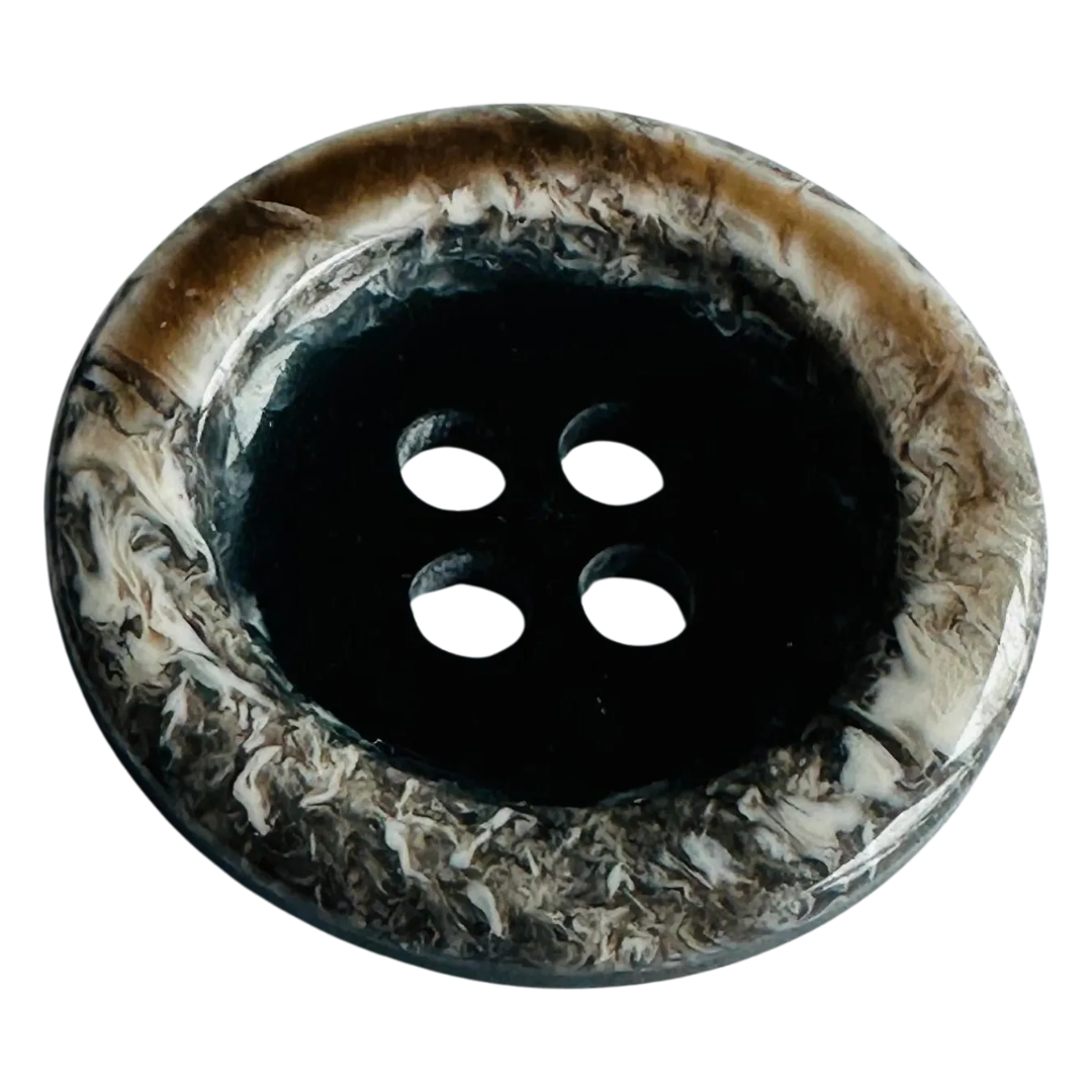 Brown buttons 31mm with black and cream detail sold individually