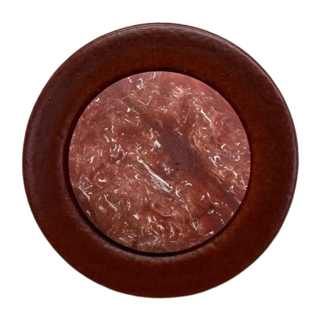 Tan Leather Effect Button 23mm – Vintage Style Shank Button – Sold Individually