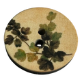 Leaf design button 23mm soft greens and beige sold individually
