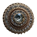 Gold Rhinestone Button 18mm Shank Button – Sold Individually