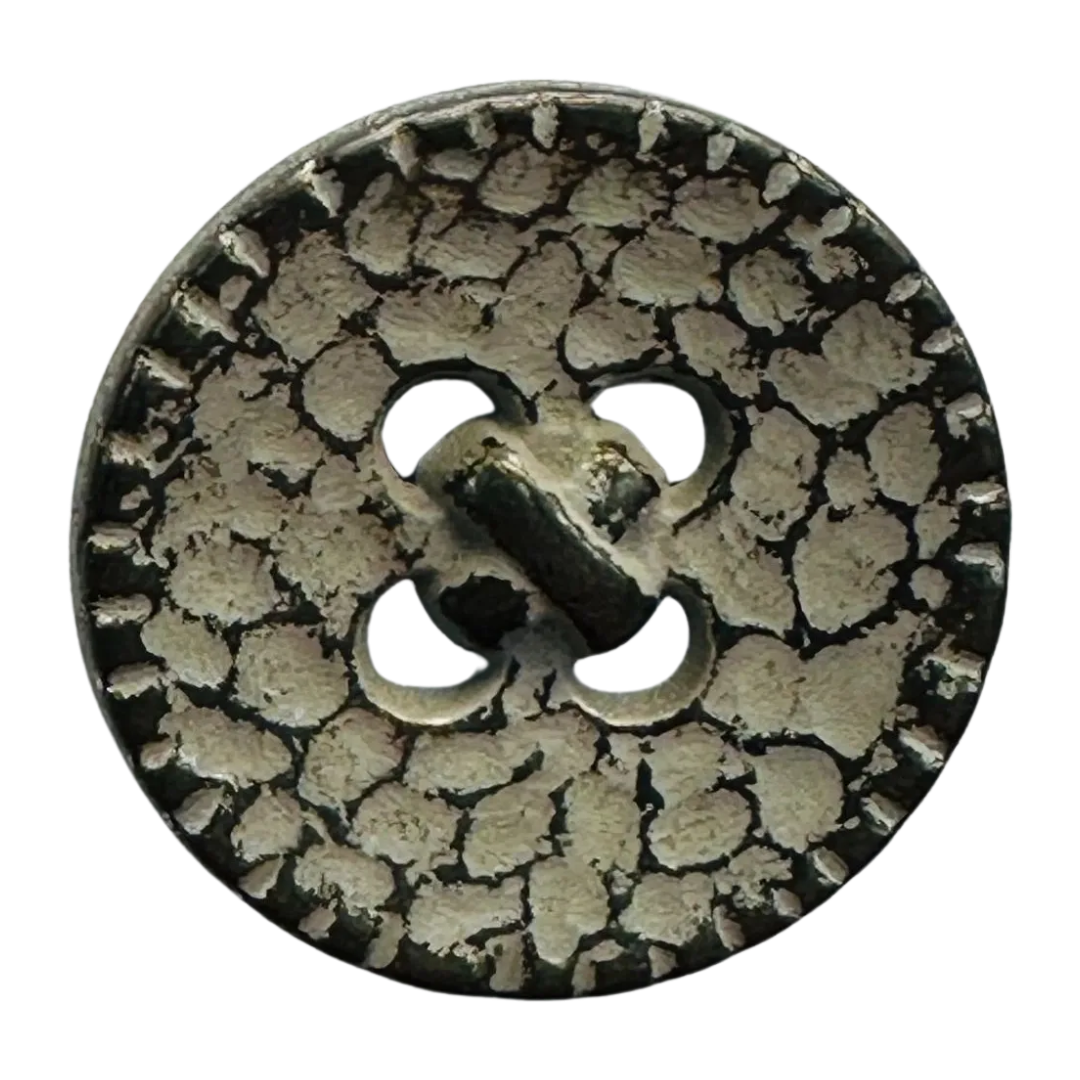 Distressed Pewter Metal Button – 23mm (36L / ⅞”) – Sold Individually