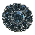 Rhinestone buttons 11mm silver set in silver-tone metal sold individually