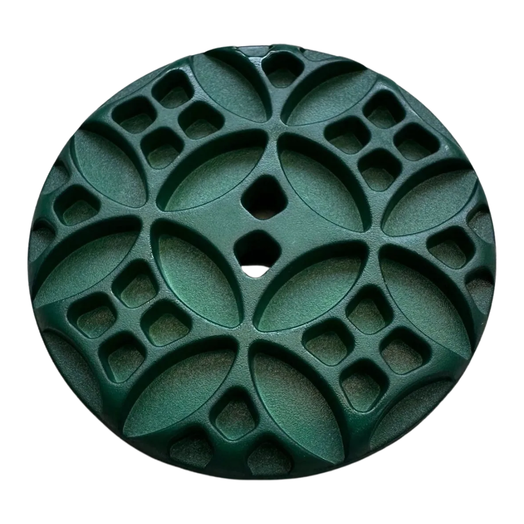 Green Geometric Button by Dill – 34mm Statement Coat & Cardigan Button – Sold Individually