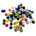 Assorted Doll Buttons 10L (6mm, 1/4") Mixed Colours Sew-Through – Pack of 100 Mini Buttons