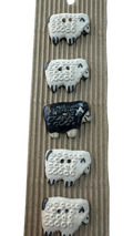 Ceramic sheep buttons 32mm a card of five