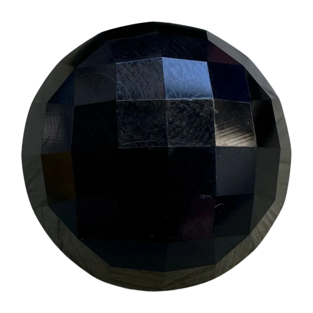 Black Faceted Buttons – 22mm (34L / 7/8") Shank – Glossy Cut Finish – Sold Individually