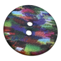 Multicoloured abstract button 25mm printed shell sold individually