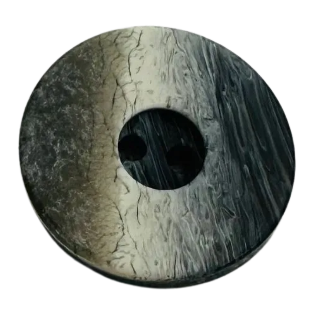 Brown Ombre Button 15mm (24L, 5/8") Polished Two-Tone Sew-Through – Sold Individually