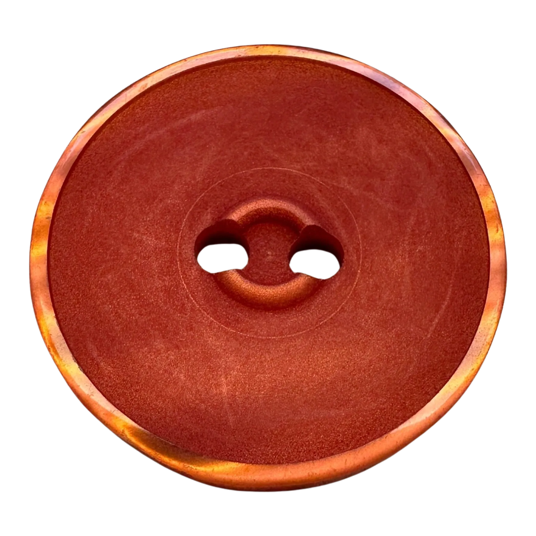 Large Rust Orange Button – 34mm Distressed Finish – Sold Individually