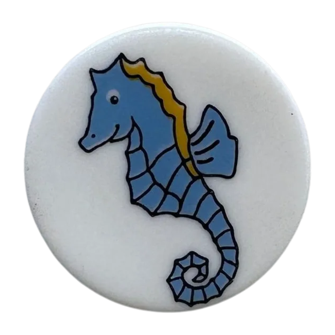 Seahorse Button – 18mm Novelty Design by Dill – Sold Individually