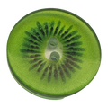 Kiwi fruit slice button 23mm transparent design sold individually