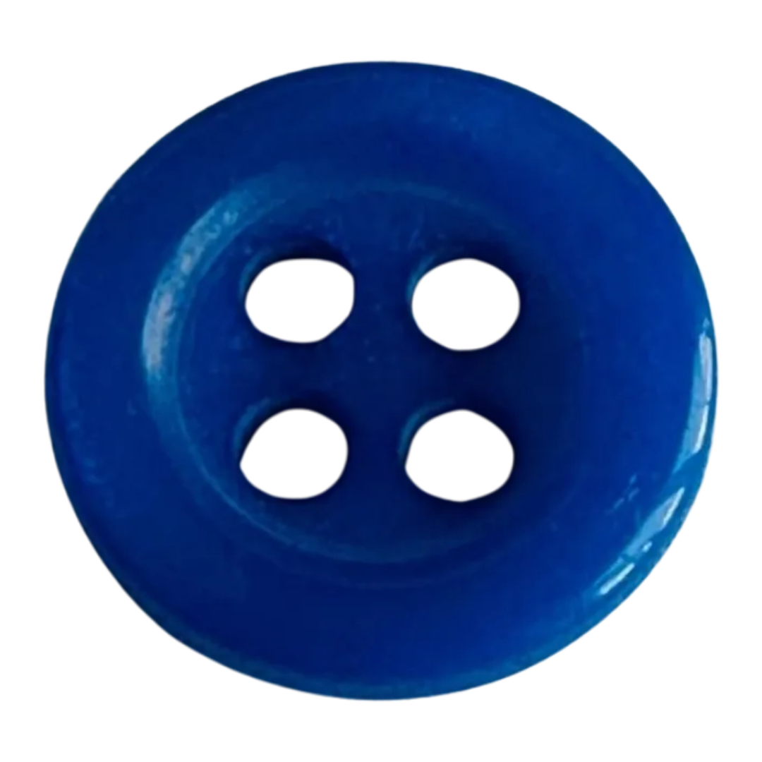 Royal blue button 11mm with a pearlised finish sold individually