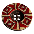 Red button 23mm with beige and black detail sold individually