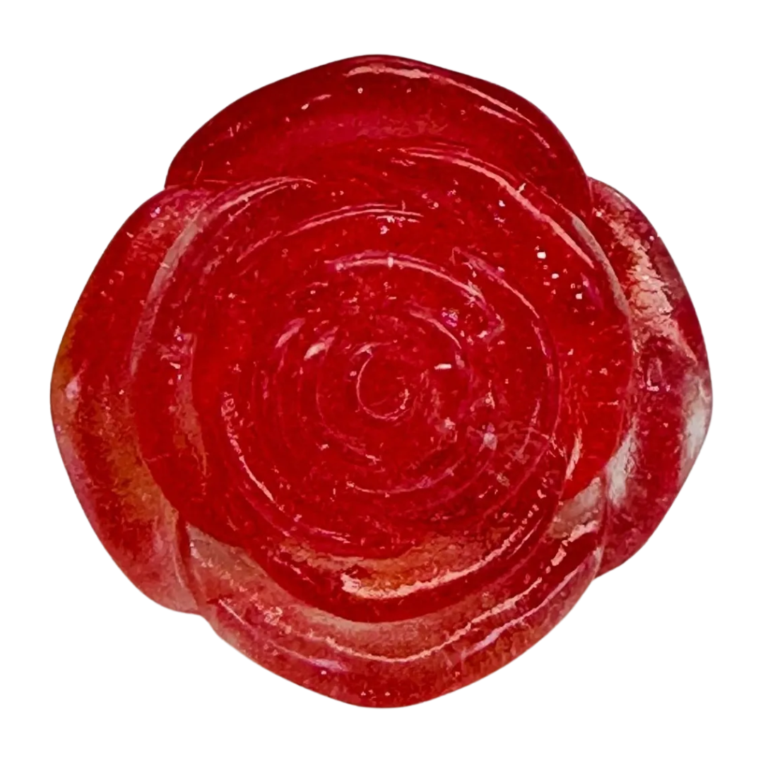 Orange rose button 24mm shimmer finish sold individually