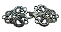 Ornate Silver Clasp Fastener – 6.8cm x 2.4cm – Sew On – Sold Individually
