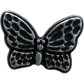 Metal butterfly button 20mm aged silver-tone sold individually