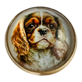 Spaniel button 22mm Cavalier King Charles glass and metal sold individually
