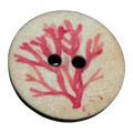 Coral design button pink and beige 18mm sold individually