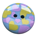 Pastel Heart Buttons – 23mm Novelty Heart Print Button – Sold Individually