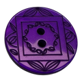 Purple button 23mm etched floral design sold individually
