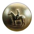 Gold Tone Equestrian Metal Cuff Buttons 15mm – Horse & Rider Design by Dill – Sold Individually