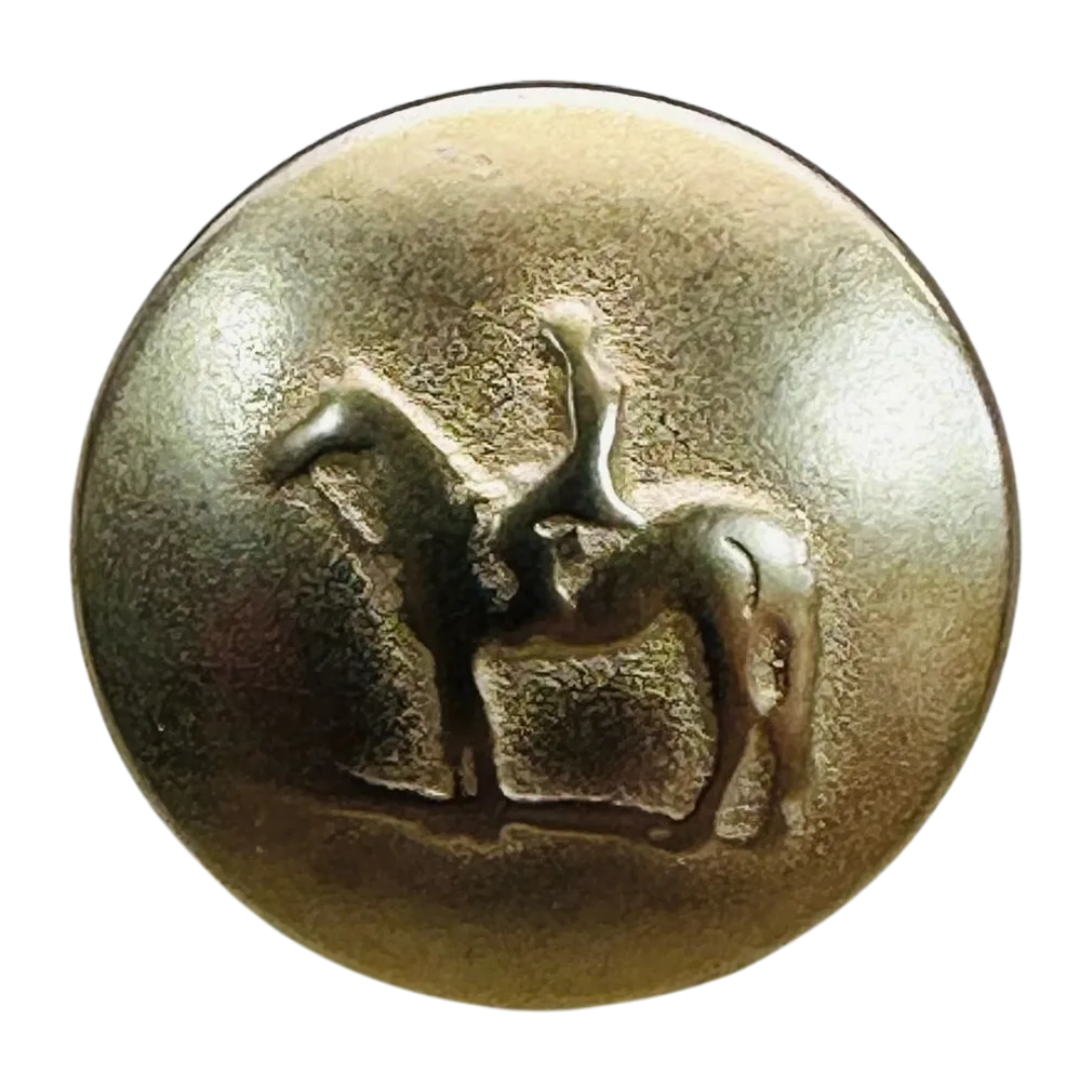 Gold Tone Equestrian Metal Cuff Buttons 15mm – Horse & Rider Design by Dill – Sold Individually