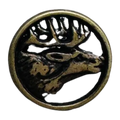 Metal stag button 15mm sold individually bronze tone
